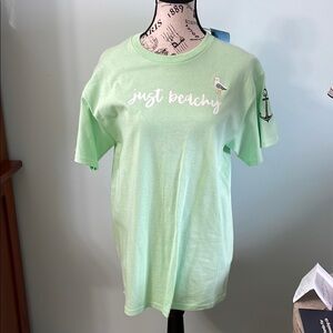 Gildan Light Green 'Just Beachy' Short Sleeve Tee